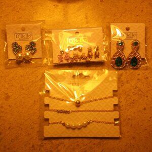 D’Bello Accessories Jewelry Bundle – 8 Earring sets & 3 bracelets (New)